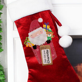Personalised Santa Stocking For Kids Christmas, 4 of 5