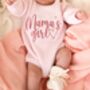 Mama's Girl/Boy Or Daddy's Girl/Boy Embroidered Baby Long Sleeve Knitted Romper, thumbnail 3 of 12