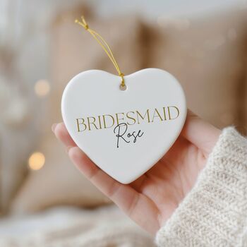 Personalised Bridal Party Heart Bauble, 6 of 6