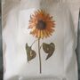 Sunflower Illustration Hand Printed Cotton Tote Bag, thumbnail 3 of 6