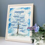 Light And Bright Blue Personalised Family Tree Print, thumbnail 5 of 6