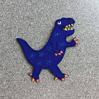 Blue Dinosaur Iron On Patch, 2 of 4