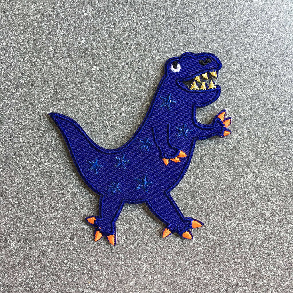 Blue Dinosaur Iron On Patch, 1 of 4