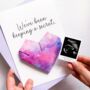 Pregnancy Reveal Card Personalised – We're Having A Baby Announcement – Handmade Origami Heart Card – Keepsake For Grandparents Or Partner, thumbnail 4 of 4