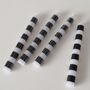 Black Striped Taper Dinner Candles : Set Of Four, thumbnail 1 of 5