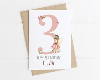 Personalised Children's Birthday Card Blush Fairy, 4 of 7