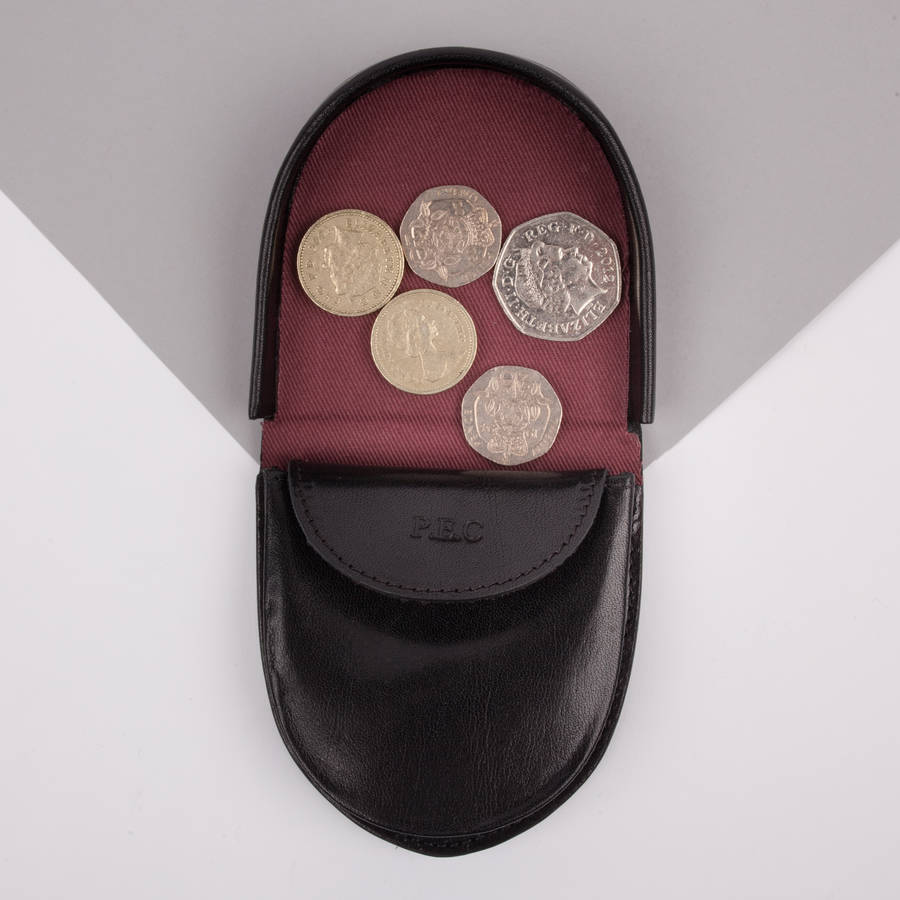 personalised leather coin/tray wallet.' the savino' by maxwell scott
