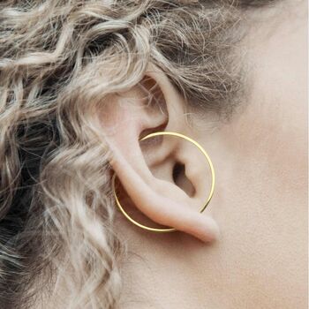 Sterling Silver Minimalist Hoop Ear Cuff Earring, 4 of 11