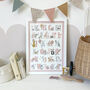 Floral Childrens Educational Alphabet Print With Border, thumbnail 2 of 4