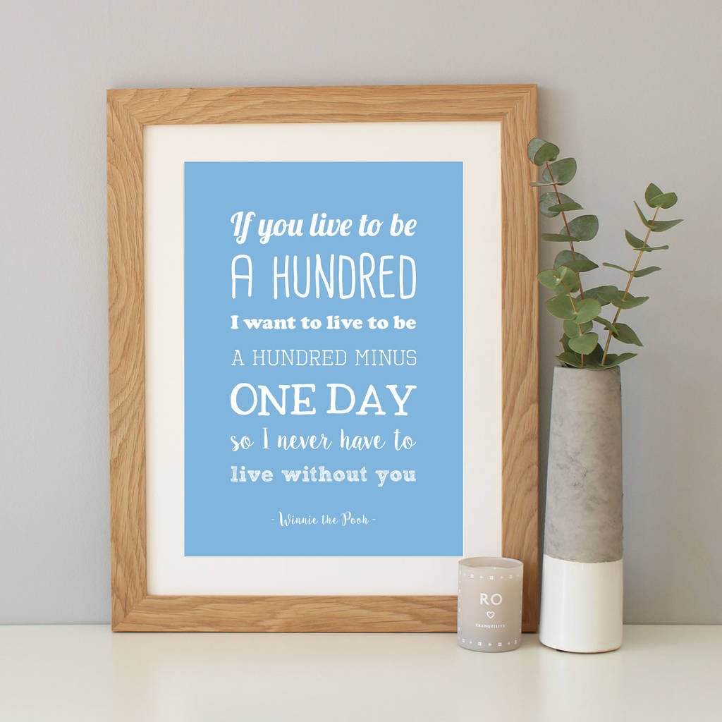 Winnie The Pooh Anniversary Gift Quote Print By Hope and Love ...