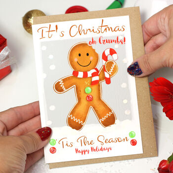 'Tis The Season' Gingerbread Man Christmas Card, 2 of 5