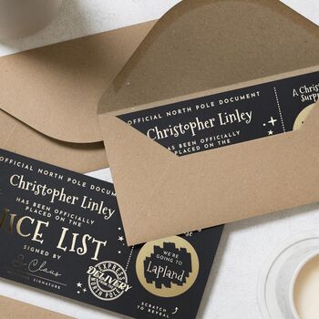 Personalised Nice List Lapland Scratch Reveal Ticket, 7 of 9