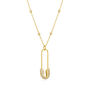Sterling Silver Jewelled Safety Pin Beaded Necklace, thumbnail 5 of 7
