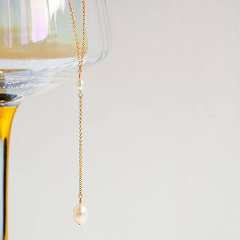 Gold Filled Pearl Lariat Necklace, 2 of 9