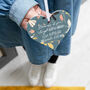 Navy Floral Friendship Acrylic Hanging Heart Token, thumbnail 2 of 6