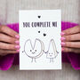 'You Complete Me' Cheese Card For Partner, thumbnail 1 of 4