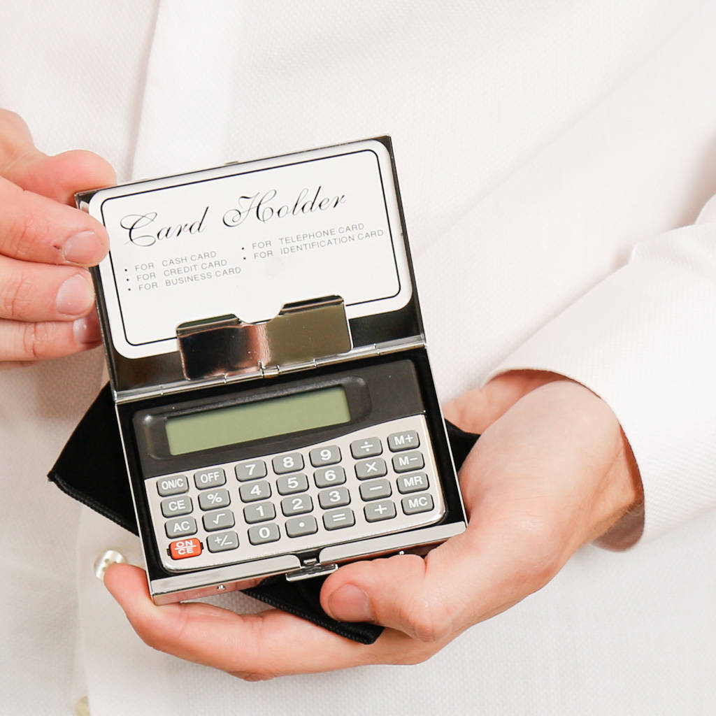 Personalised Two In One Calculator And Card Holder By Dibor Personalised Two In One Calculator And Card Holder