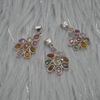 Mixed Tourmaline Pendant: Sterling Silver, 2 of 8