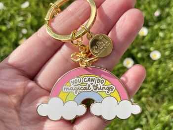 Cute Rainbow Quote Keychain Key Ring, 3 of 3