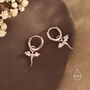 Sterling Silver Tiny Dragon Huggie Hoop Earrings, thumbnail 3 of 11
