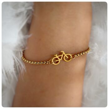Personalised Cyclists Bracelet In Gold Or Silver, 9 of 10