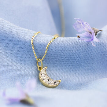 9ct Gold Star And Moon Diamond Necklace*, 3 of 3