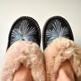 Peacock Brown Sheepskin Moccasin Slippers, thumbnail 5 of 8
