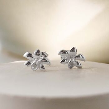 Sterling Silver Daffodil Stud Earrings, 5 of 11
