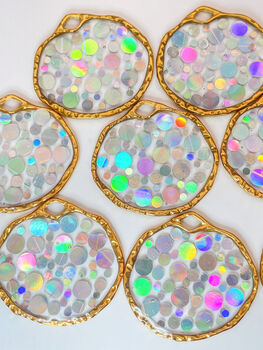 Small Disco Necklace With Silver Sparkles, 7 of 12