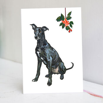 Black Greyhound Christmas Card, 3 of 7