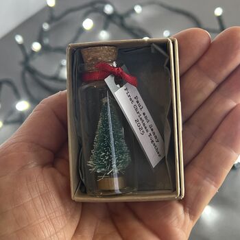Personalised Miniature Christmas Tree In A Glass Bottle Keepsake, 7 of 11