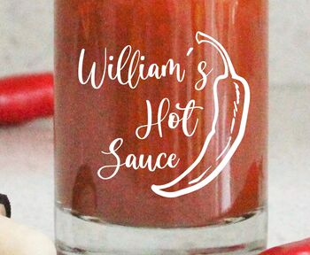 Personalised Etched Hot Sauce Bottle, 2 of 4