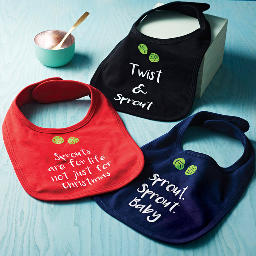 Set Of Three Christmas Bibs By Juliet Reeves Designs