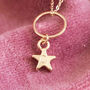 Floating Circle Necklace With Personalised Star Charm, thumbnail 4 of 10