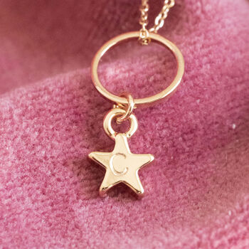 Floating Circle Necklace With Personalised Star Charm, 4 of 10