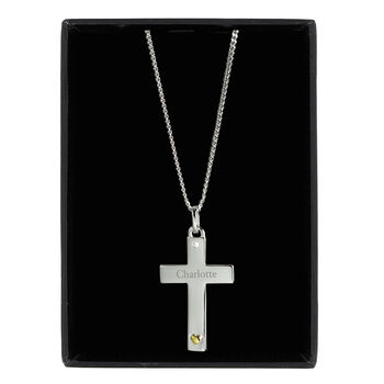 Personalised Sterling Silver Cross Necklace, 3 of 6