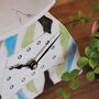 Ceramic Mantel Clock With Blue And Green Details, thumbnail 3 of 7