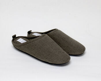 Japanese Linen Slippers Khaki Green, 2 of 7