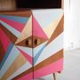 Geometric Painted Record Cabinet, thumbnail 4 of 7