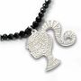 Barbie Sterling Silver Silhouette On A Black Onyx Bead Necklace, thumbnail 2 of 4