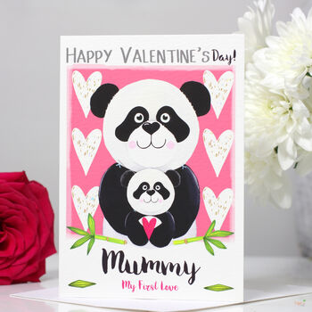 Personalised Panda Mummy Valentine's Card, 3 of 8