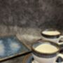 Porcelain Navy Drip Glaze Two Teacup And Serving Plate, thumbnail 3 of 6