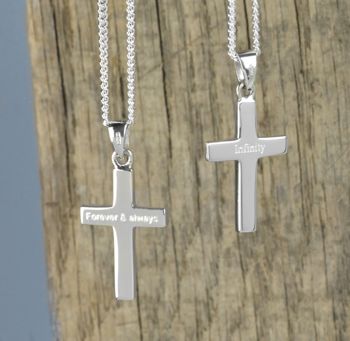 Personalised Men's Sterling Silver Cross And Chain, 2 of 7