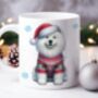Personalised Samoyed In Christmas Jumper Mug, thumbnail 1 of 2