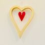 Christmas Hanging Gold And Red Heart, thumbnail 2 of 3