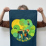 Earth Party People Organic Cotton Tea Towel, thumbnail 5 of 9