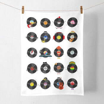 Illustrated Music Genres Tea Towel, 3 of 4