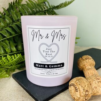 Personalised Couples Just Tied The Knot Wedding Candle, 3 of 11