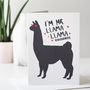 Mr Llama Llama Funny Valentine's Day Card, thumbnail 1 of 2