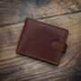 Personalised Brown Leather Wallet Trifold Rfid, thumbnail 1 of 10